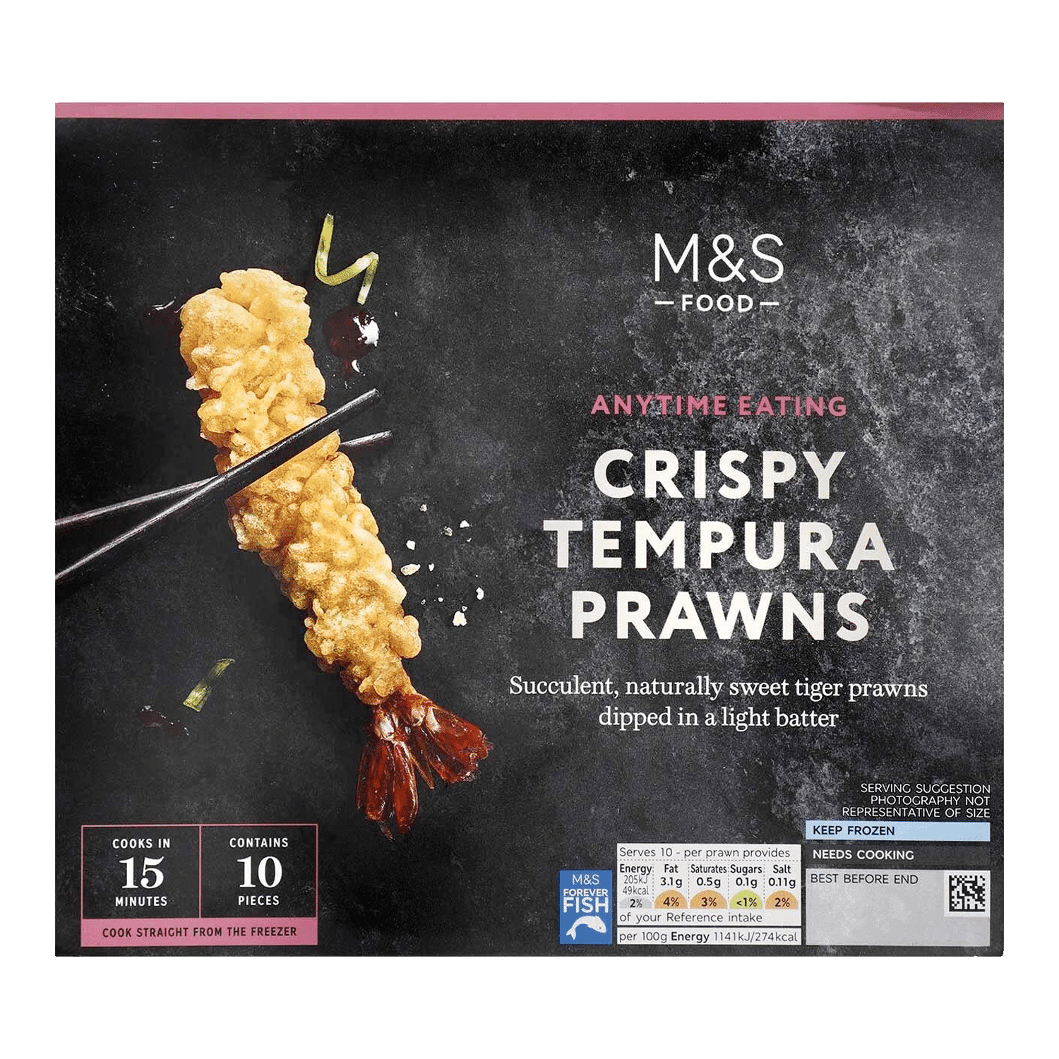 M&S 10 Tempura Tiger Prawns Frozen